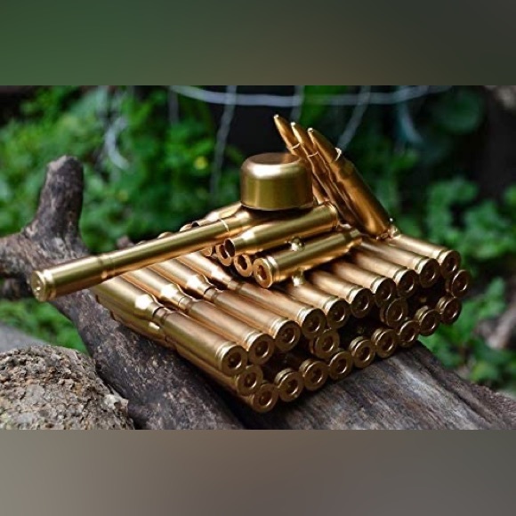 Folk-Art Military Battle Tank Made from Recycled Bullet Rifle Casings Figurine - Picture 14 of 15